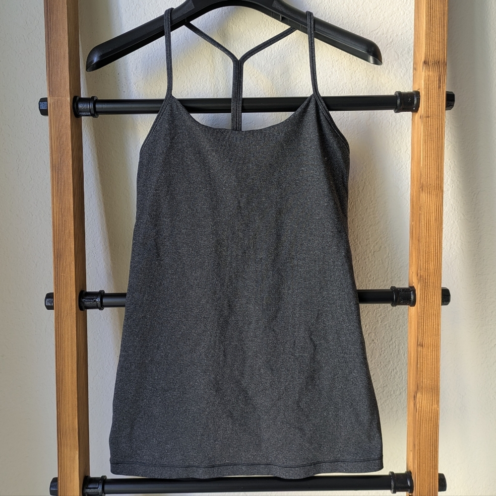 lululemon athletica Charcoal Gray Power Y Tank - Size 0